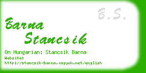 barna stancsik business card